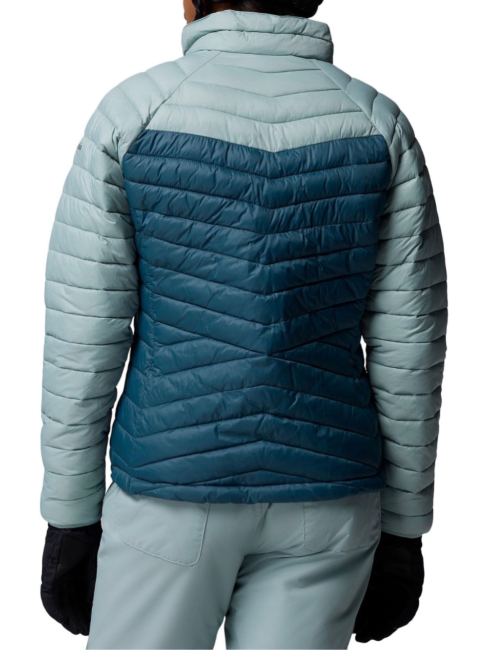 Columbia Women Powder Pass Insulated Puffer Jacket S Everblue Crushed Blue NWT - Picture 4 of 4
